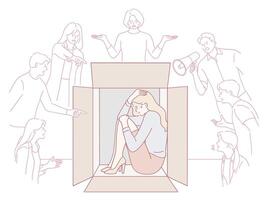 Dealing with Isolation and Anxiety in the Unfavorable Face of Judgment by Others vector