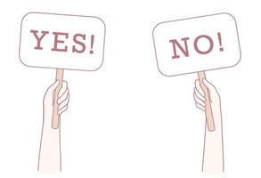 Utilizing Yes and No Signs for Ensuring Clear Communication and Understanding in Conversations vector