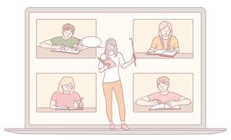 Experience an Engaging and Interactive Online Learning Environment via Virtual Classrooms vector