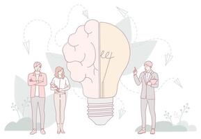 Generating creative ideas and fostering effective collaboration within teams is essential vector