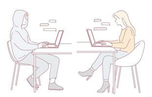 Exploring Modern Workspace Interaction Elevating Digital Connections to the Forefront Today vector