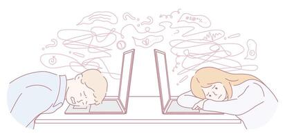 Understanding Exhaustion and Overload in the Context of Our Modern Digital Age and Environment vector