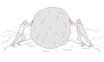 A Collaborative Effort in Overcoming Various Challenges Together in the Workplace Environment vector