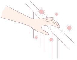 Hand Contact with Various Surfaces Can Lead to the Transmission of Germs and Viruses vector