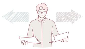Illustration of the Process Involved in Decision Making for Various Scenarios and Outcomes vector