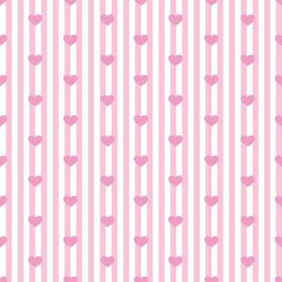 Seamless seamless pink pattern with vertial stripes and small hearts. Geometric striped repeating gingham texture.