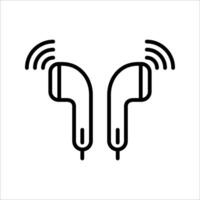 earphone bluetooth Icon. Symbol isolated white background. illustration. color editable. vector