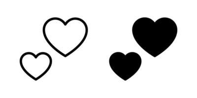 Heart Love Icon set. Symbol isolated white background. illustration. color editable. vector