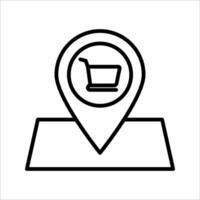 Store location Icon, Symbol isolated white background. illustration. color editable. vector