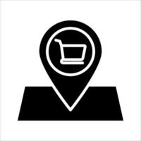 Store location Icon. Symbol isolated white background. illustration. color editable. vector