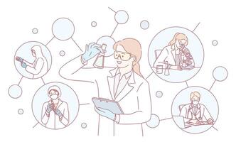Innovative Research and Experiments Conducted in Laboratories by Skilled Scientists vector
