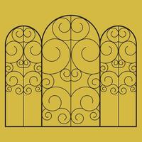 Wrought Iron Gate Vintage Design Iron window vector