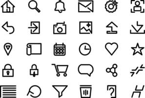 set of 30 editable outline, symbol, icons related related to user interface vector