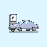 Electric Car Illustration for automotive design smart city concept and environmental campaigns Scalable and editable for digital or print use vector