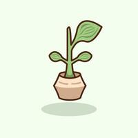 illustration of plant on pot symbolizing indoor greenery natural decor and cozy living spaces Perfect for home decoration botanical Editable and scalable for digital and print use vector