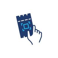 hand hold ticket colored icon design good for web or mobile app vector