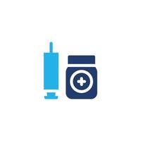 plastic medical syringe colored icon design good for web or mobile app vector