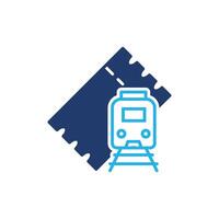 train ticket colored icon design good for web or mobile app vector
