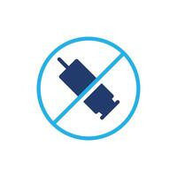 no Vaccine colored icon design good for web or mobile app vector