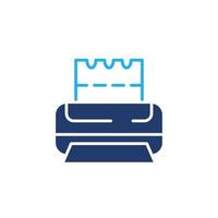 printer barcode ticket colored icon design good for web or mobile app vector