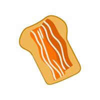 Deliciously crispy bacon on toasted bread slices arranged on a plate vector