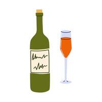 Colorful drink and bottle in a minimalist style with an elegant presentation vector