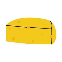 Yellow cheese wedge on a white background showing a simple and clean design vector