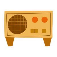 Vintage radio on display with simple design and warm colors showcasing retro style vector