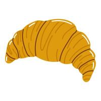 Golden croissant resting on a table, showcasing flaky layers and a tasty appeal vector