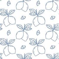 Elegant lemon pattern design featuring hand-drawn illustrations on a light background vector