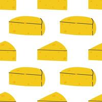 Cheese pattern design featuring various cheese wedges on a white background vector