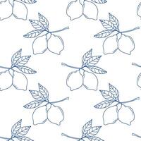 Simple lemon branch pattern design for fabric or wallpaper decoration vector