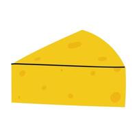 Yellow cheese wedge illustration displayed on a plain background in a minimalist style vector