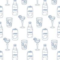 Refreshing lemonade patterns featuring various drink styles and glass designs vector