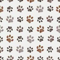 Sticker design shining paw prints seamless fabric design pattern vector