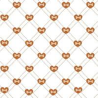 Plaid with bones and hearts pattern vector