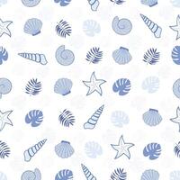 Sea shells seamless fabric design pattern vector