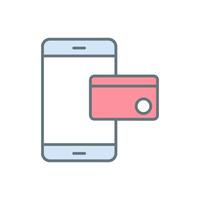 Digital Wallet Icons Flat Style Mobile Payment Symbols vector