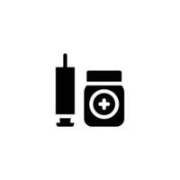 plastic medical syringe solid icon design good for web or mobile app vector