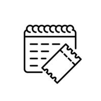 ticket effective date outline icon design good for web or mobile app vector