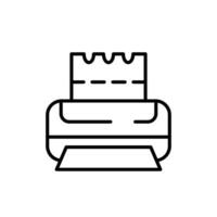 printer barcode ticket outline icon design good for web or mobile app vector