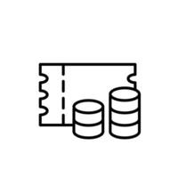 ticket price outline icon design good for web or mobile app vector