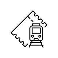 train ticket outline icon design good for web or mobile app vector