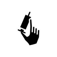 vaccination and hand solid icon design good for web or mobile app vector