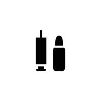 vaccine and medical syringe solid icon design good for web or mobile app vector