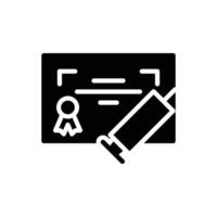 vaccination certificate solid icon design good for web or mobile app vector