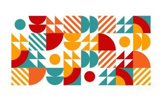 Abstract geometric retro background graphic. Simple geometric shapes composition on white background, for use in presentations, flayers, business cards, posters, banners and landing pages. vector