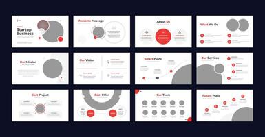 Business Startup Presentation Slides Layout, Creative Business Presentation Slides Template Design. vector