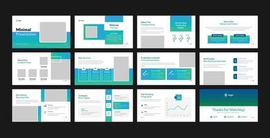 Business presentation slides design template. vector