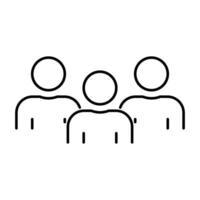 Simple icon depicting three people, symbolizing teamwork and unity. vector